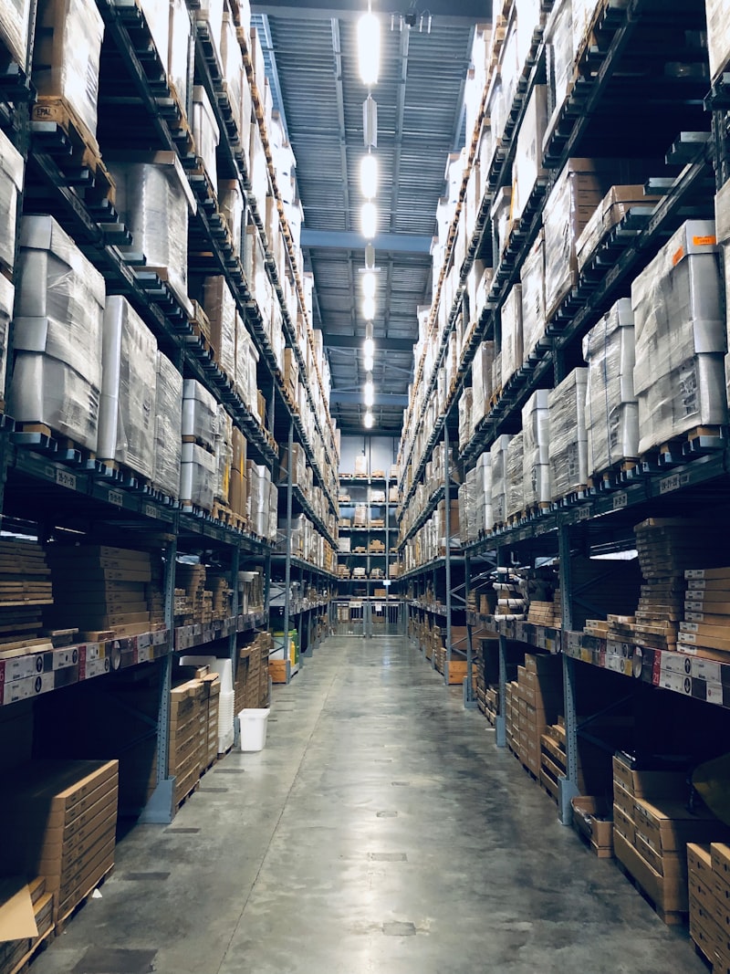 Clean organized warehouse facility